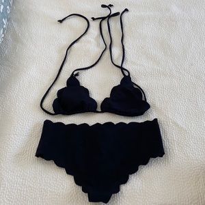 Marysia black scalloped bikini. Size XS.